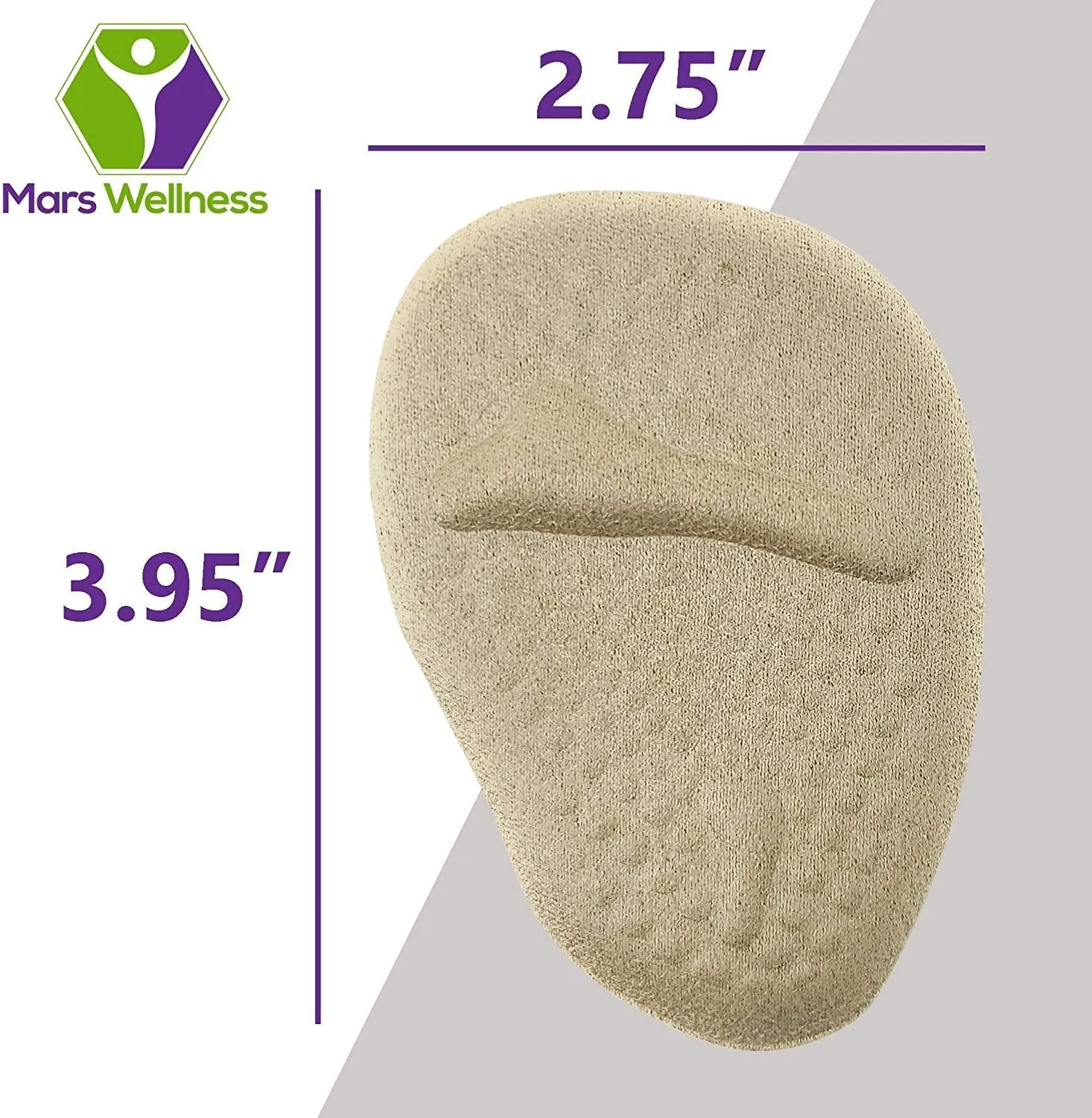 Mars Wellness Gel Metatarsal Pad 6 Pairs - Gel Ball of Foot Cushion - Forefoot High Heel Insole for Foot Pain Relief - for Men and Women Shoes