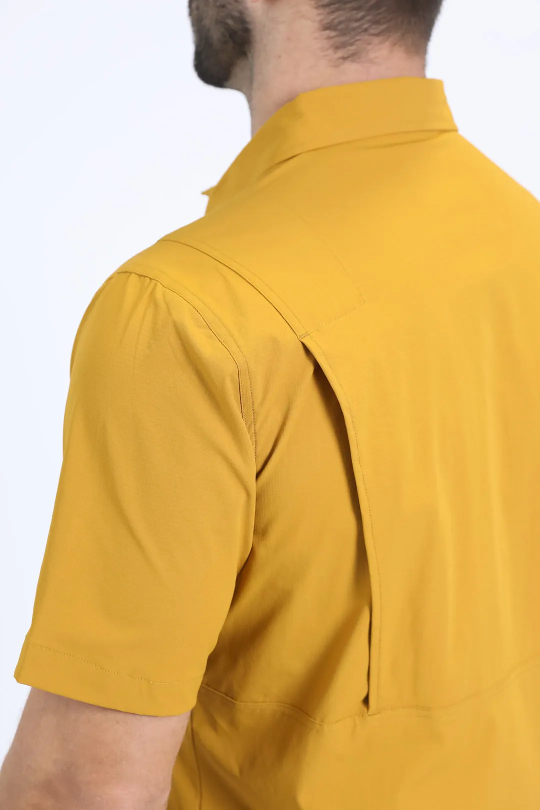 Mens Performance Classic Fit Short Sleeve Mustard Shirt