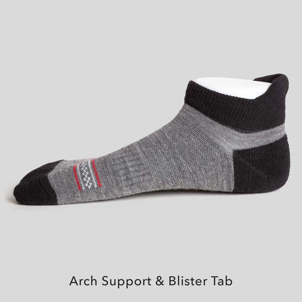 Merino Wool No Show Blister Tab | DARK GRAY 4 Pairs