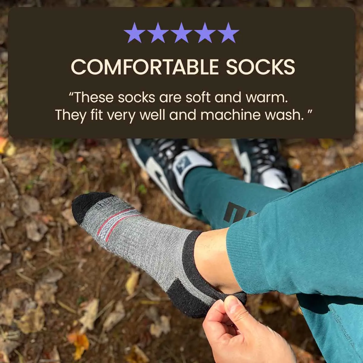 Merino Wool No Show Blister Tab | DARK GRAY 4 Pairs