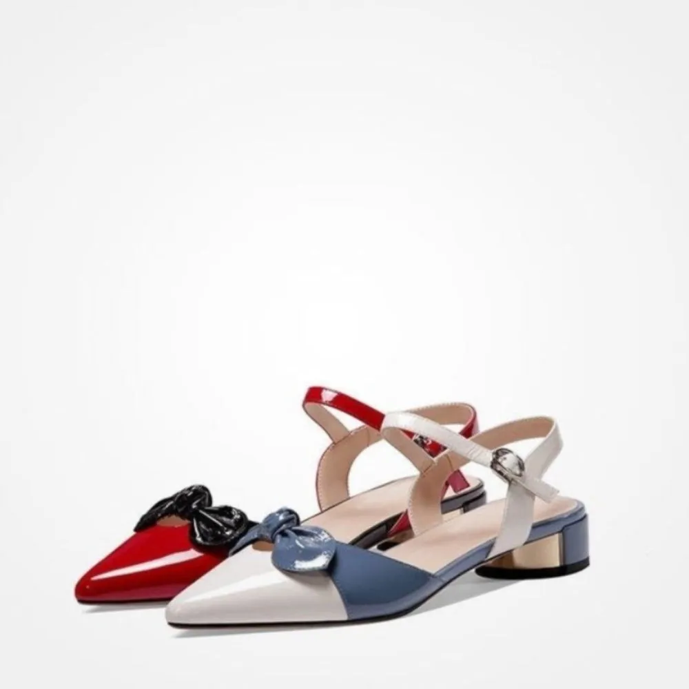 Mid Heel Bowtie Summer Shoes