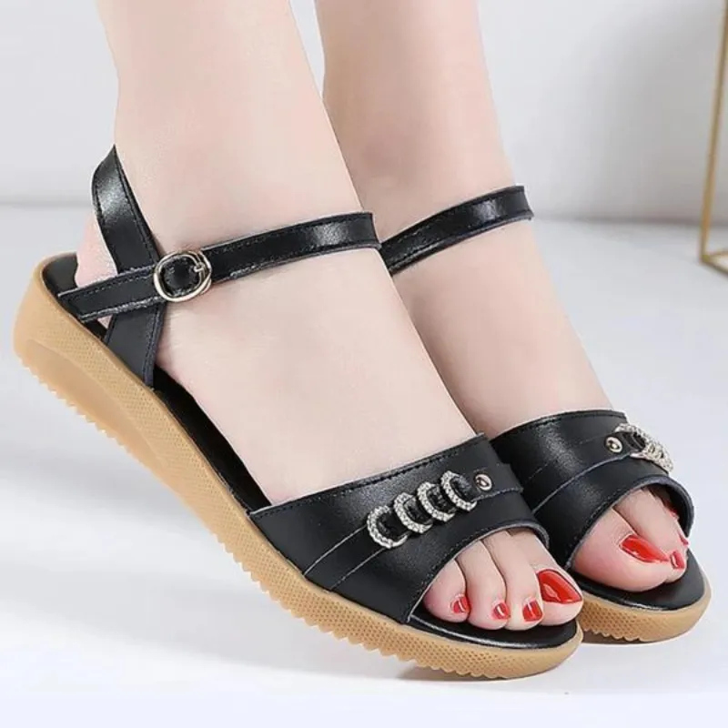 Mid Heel Flat Casual Sandals