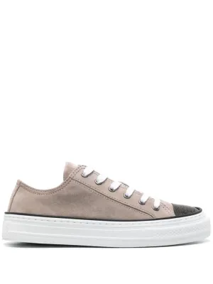 Monili-chain suede sneakers