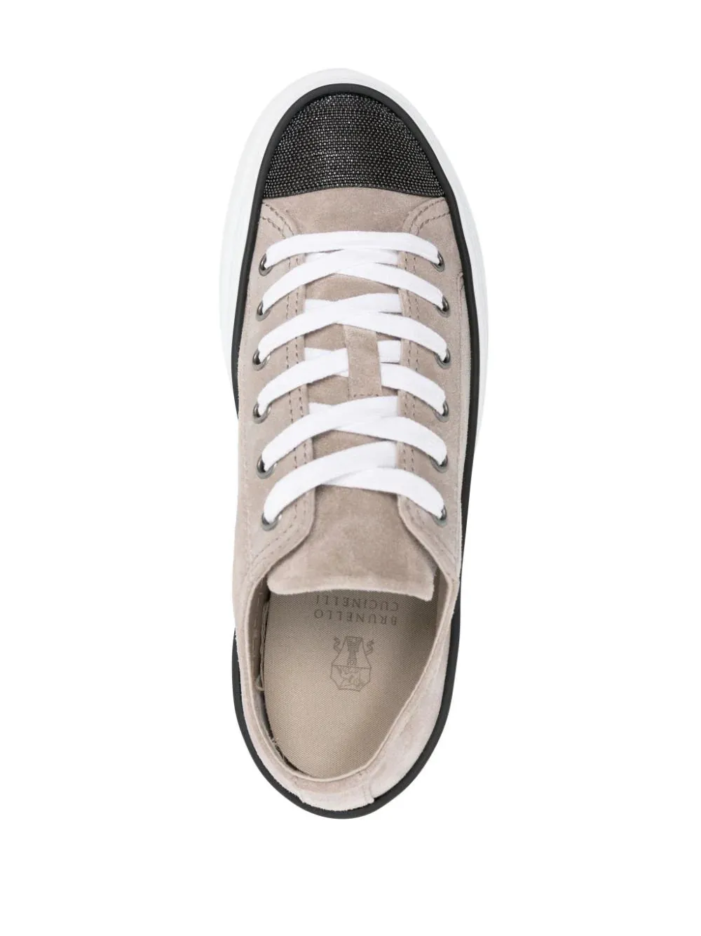Monili-chain suede sneakers