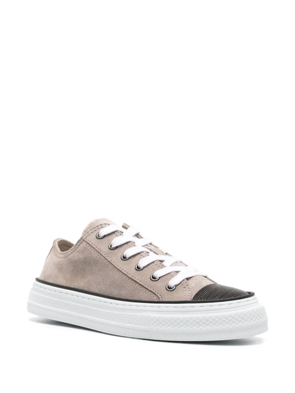 Monili-chain suede sneakers