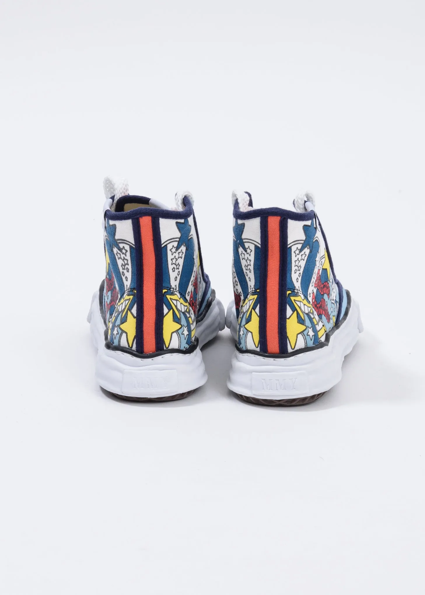 Navy  Printed Canvas Original Sole High Top Sneaker