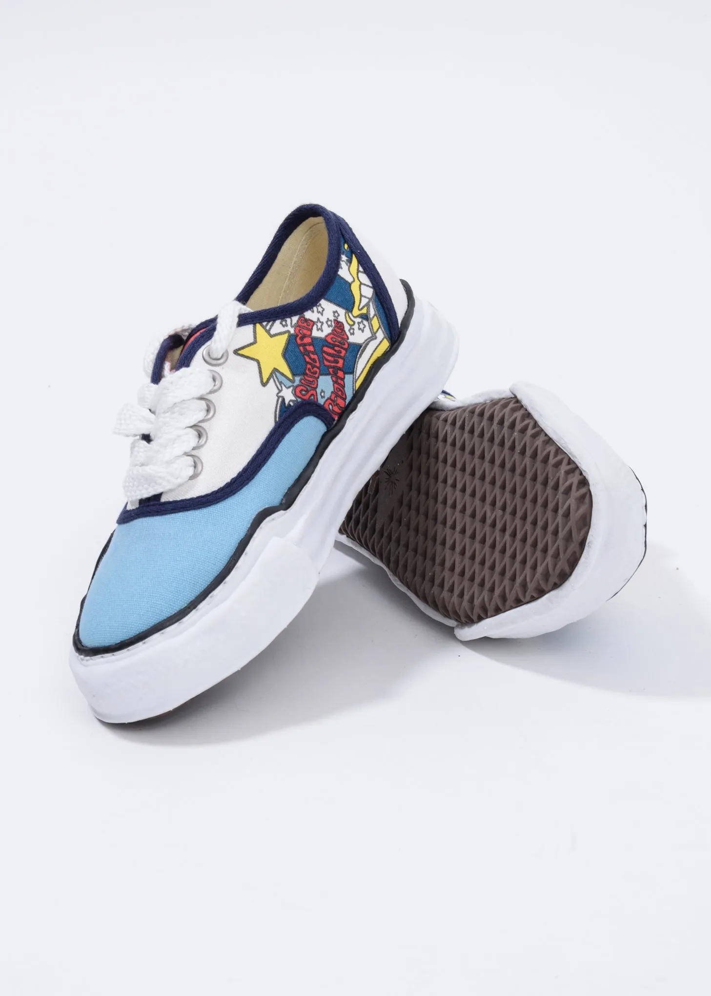 Navy  Printed Canvas Original Sole Low Cut Sneaker