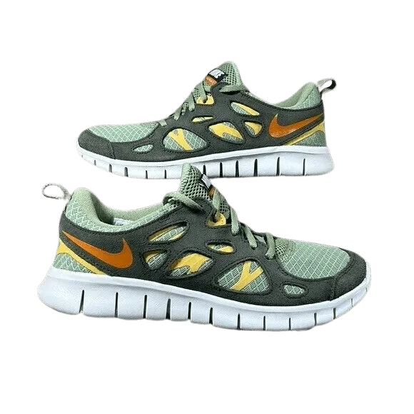 Nike Free Run 2 (GS) 'Oil Green Wheat Gold' Kid's Running Shoes