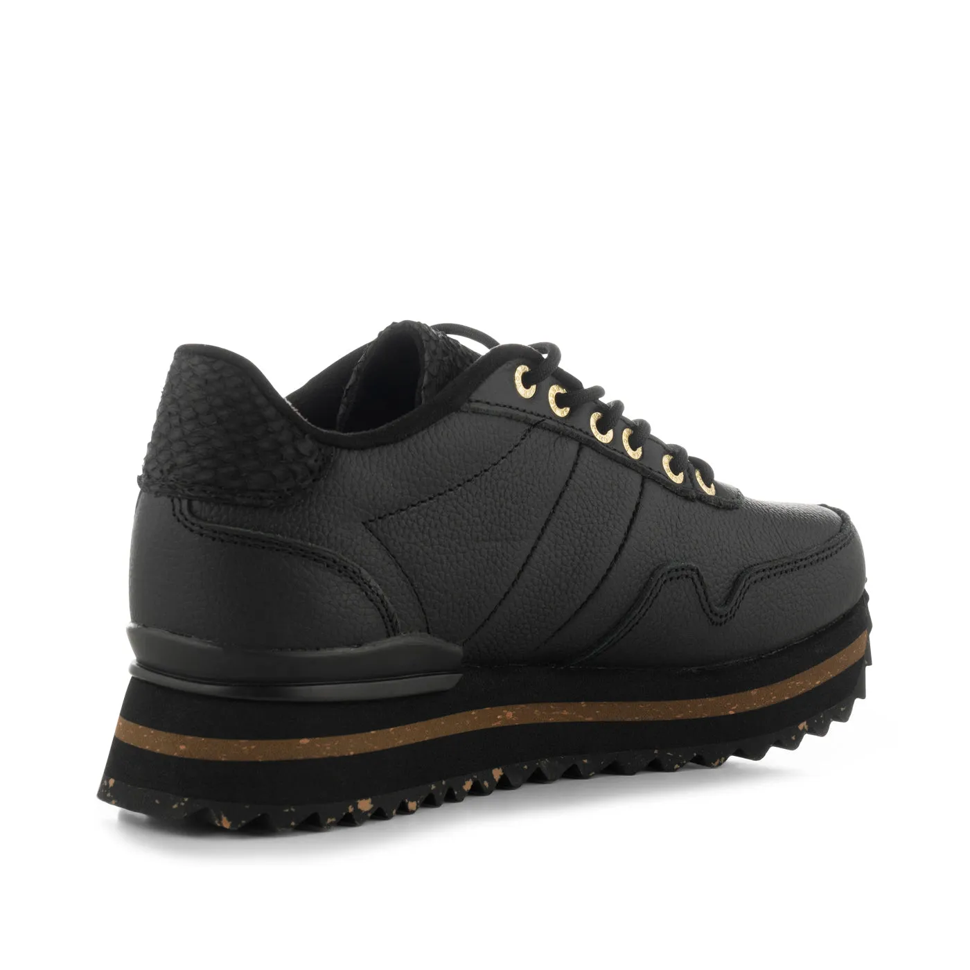 Nora III Full Leather Plateau - Black