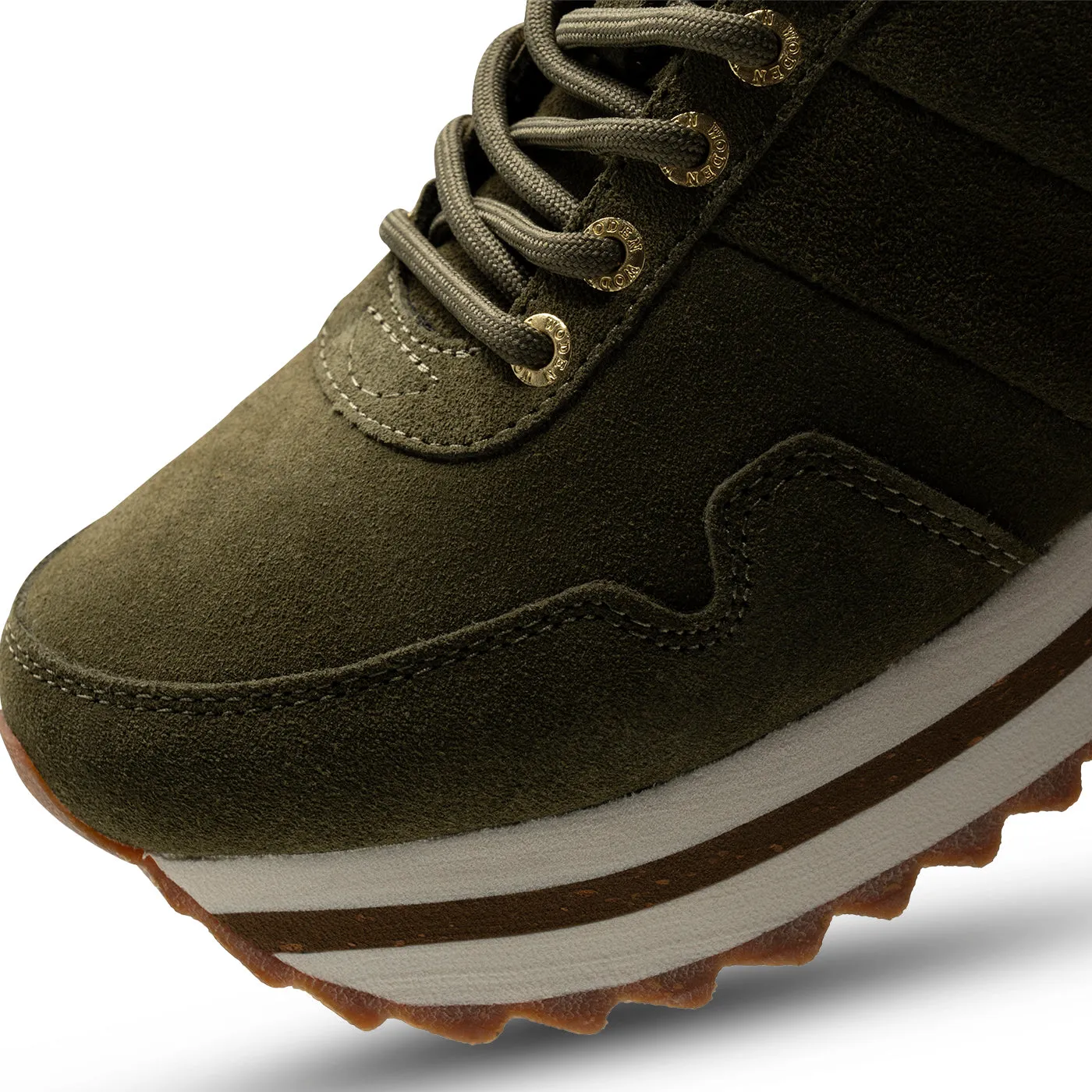 Nora III Suede Plateau - Dark Olive