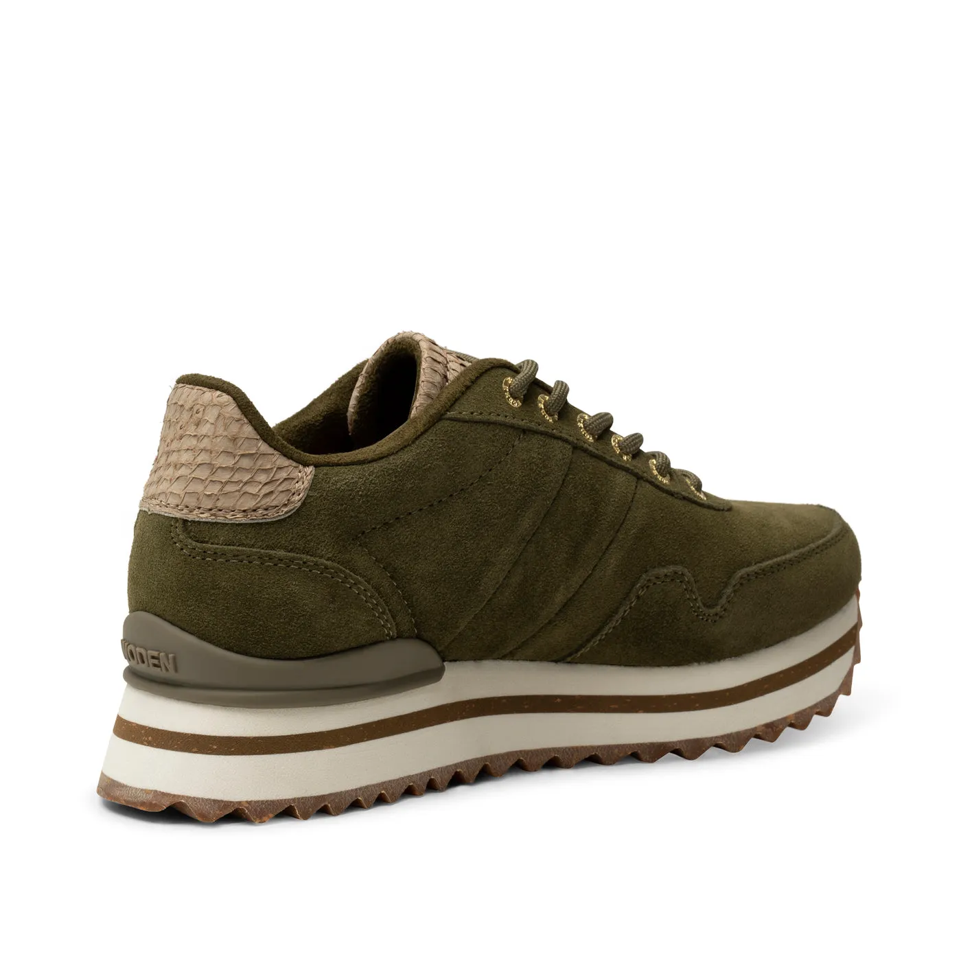 Nora III Suede Plateau - Dark Olive