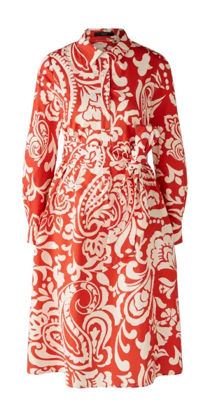 O 86708 Mid shirt printed cotton dress