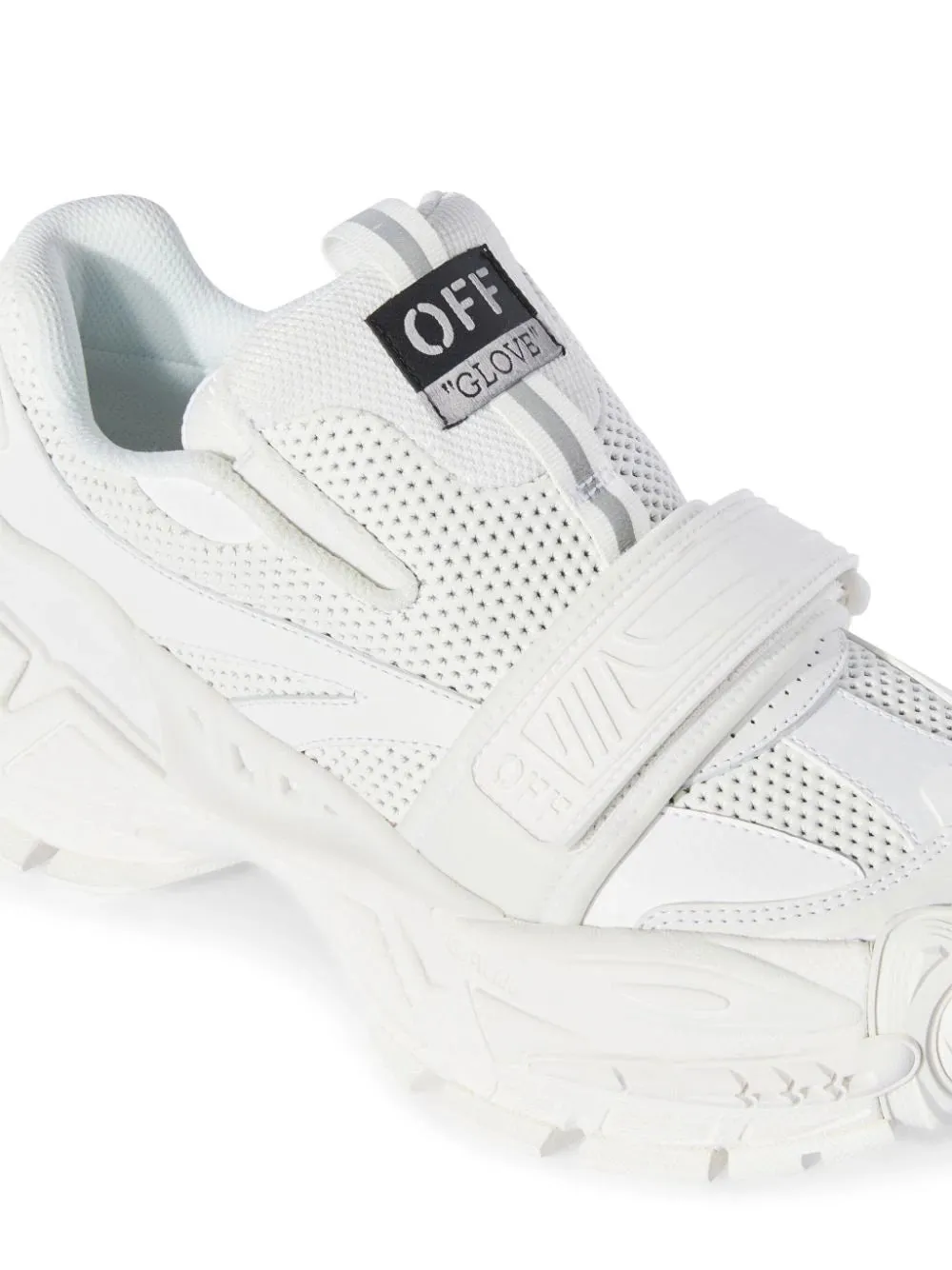 OFF-WHITE Glove Slip On Low Top Leather Sneakers White
