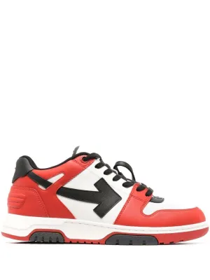 OFF-WHITE Out Of Office Calf Leather sneakers Red Black