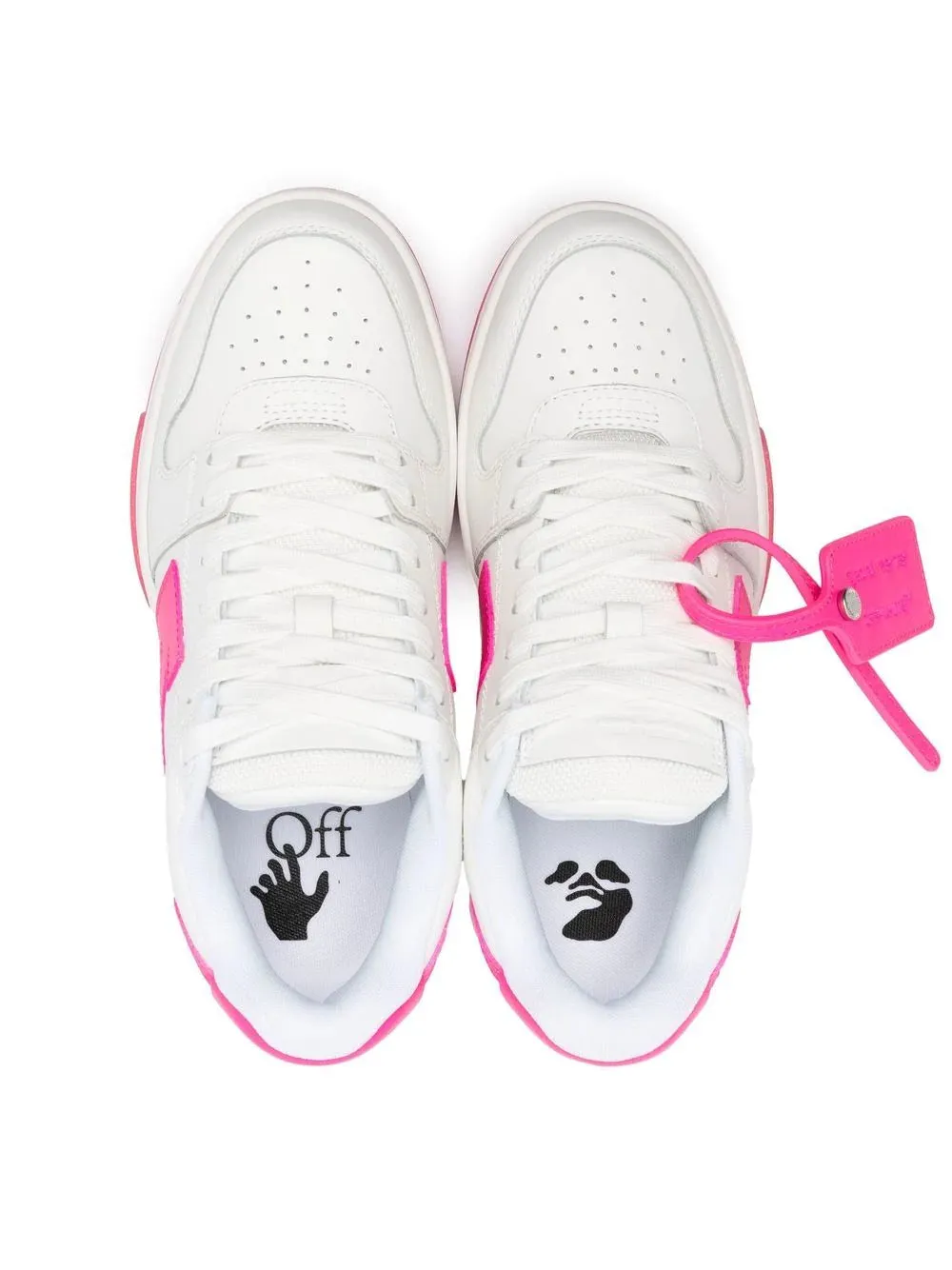 OFF-WHITE WOMEN Out Of Office Calf Leather White/Fuchsia