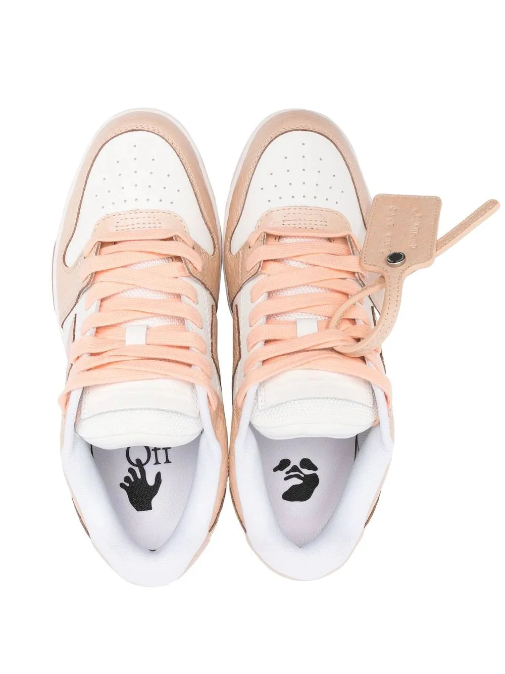 OFF-WHITE WOMEN Out Of Office Croc Effect Leather White/Pink