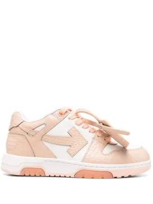 OFF-WHITE WOMEN Out Of Office Croc Effect Leather White/Pink
