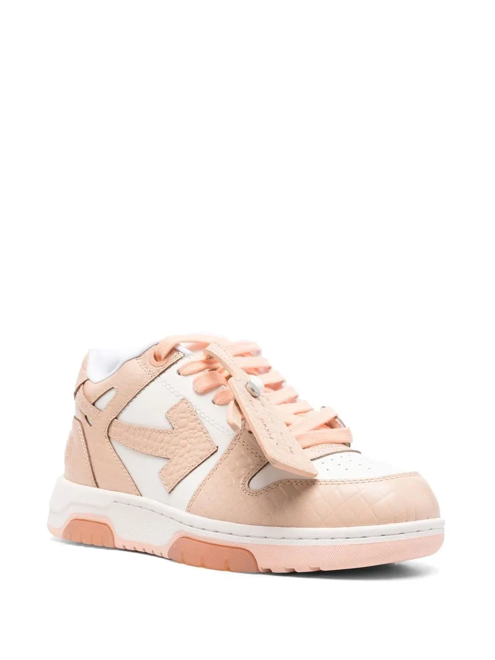 OFF-WHITE WOMEN Out Of Office Croc Effect Leather White/Pink