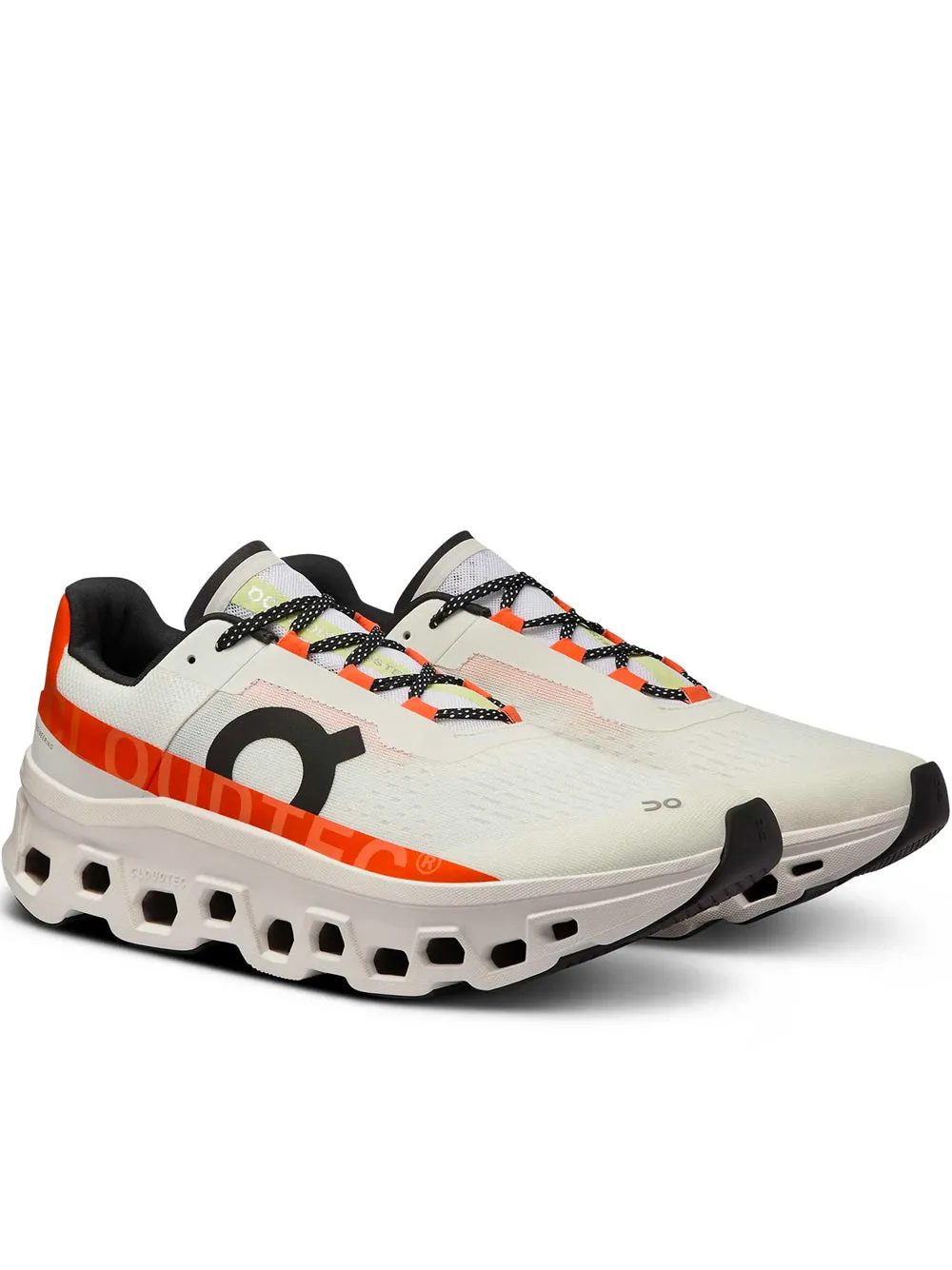 ON RUNNING WOMEN Cloudmonster White Flame  Running Sneakers White Multicolou