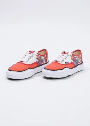 Orange Printed Canvas Original Sole Low Cut Sneaker