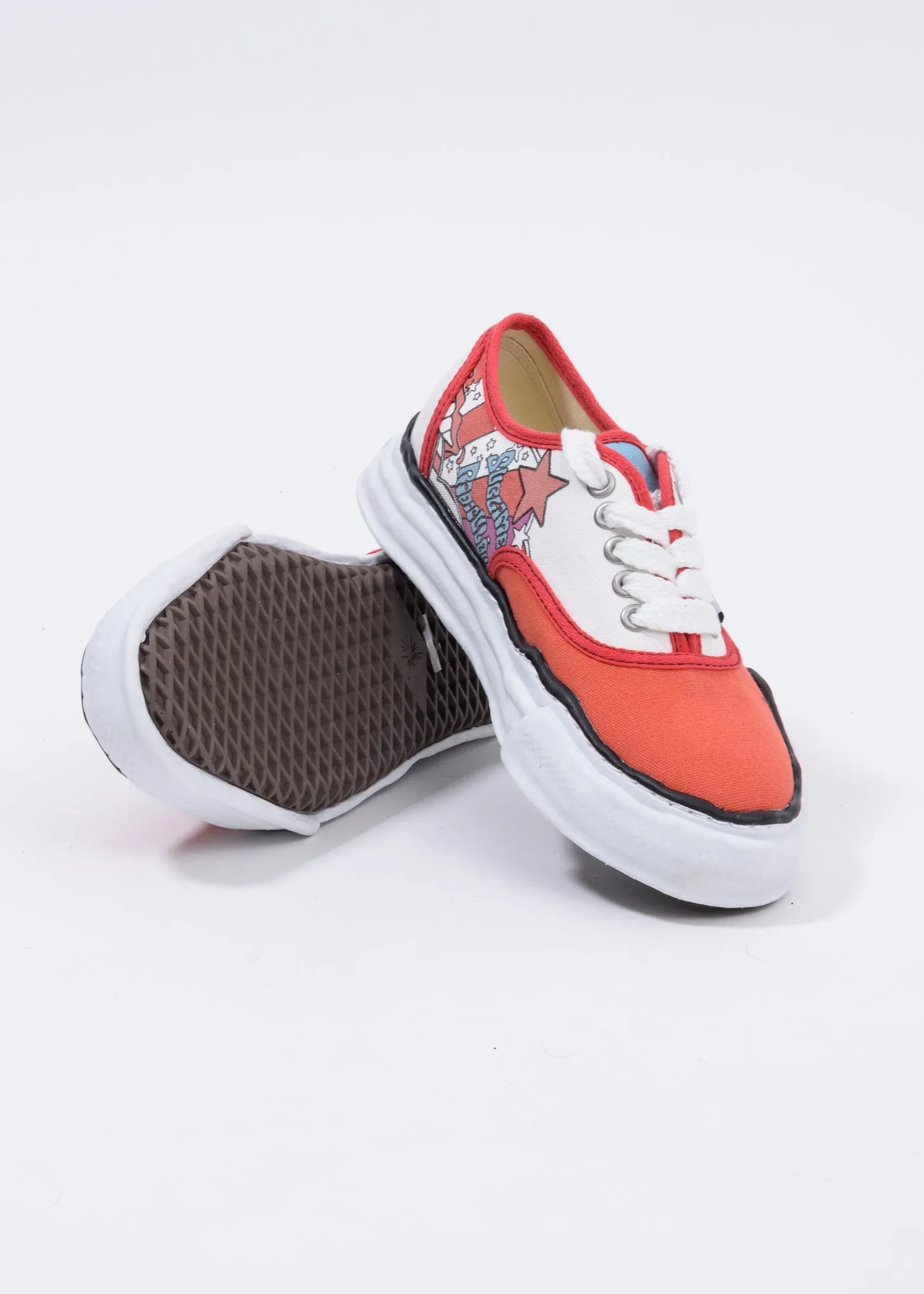Orange Printed Canvas Original Sole Low Cut Sneaker