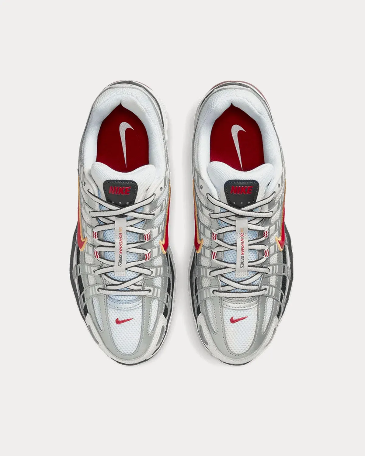 P-6000 White / Varsity Red / Platinum Low Top Sneakers