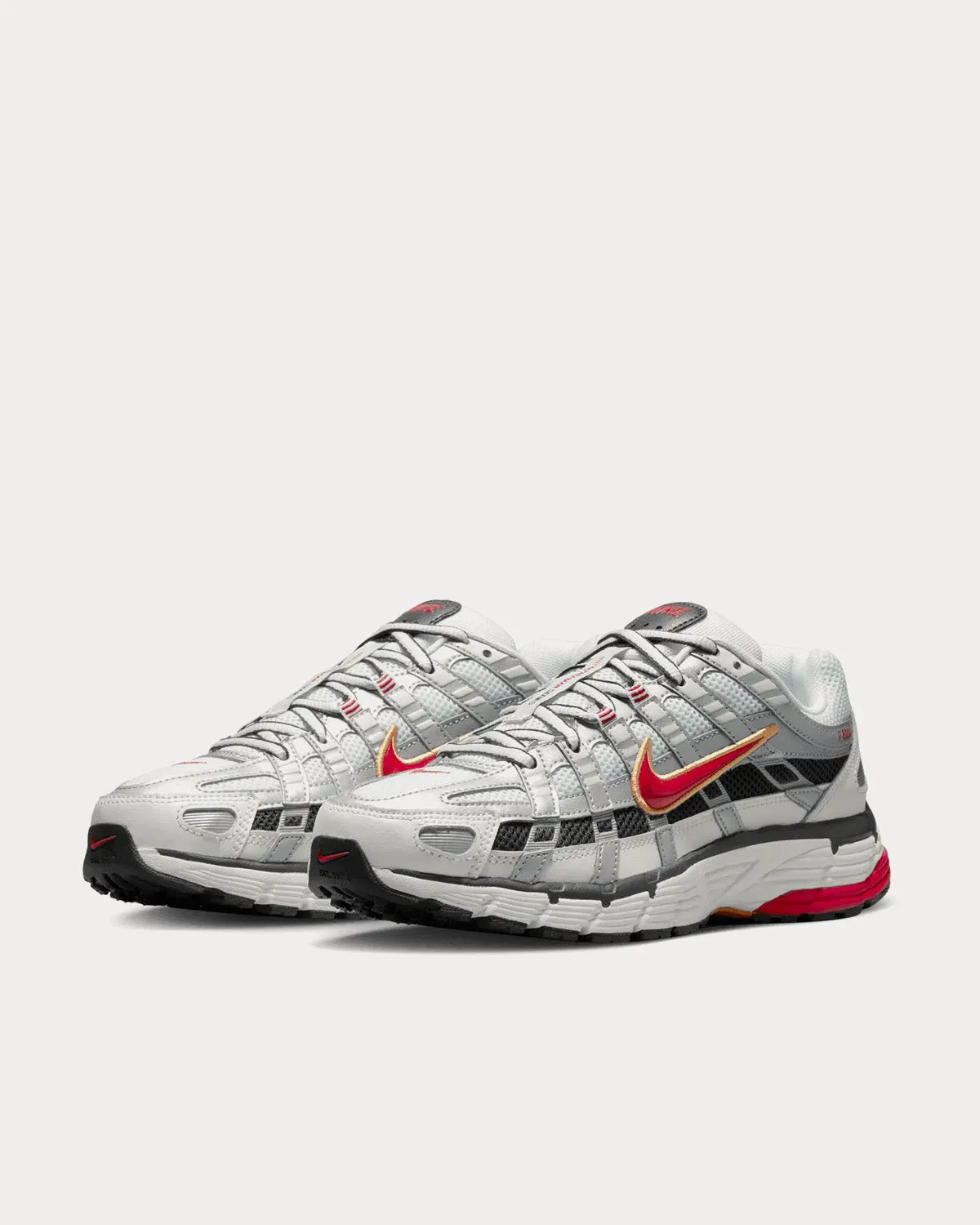 P-6000 White / Varsity Red / Platinum Low Top Sneakers