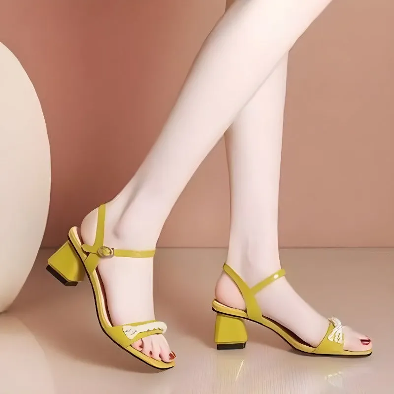 Pearl Square Heel High Heels