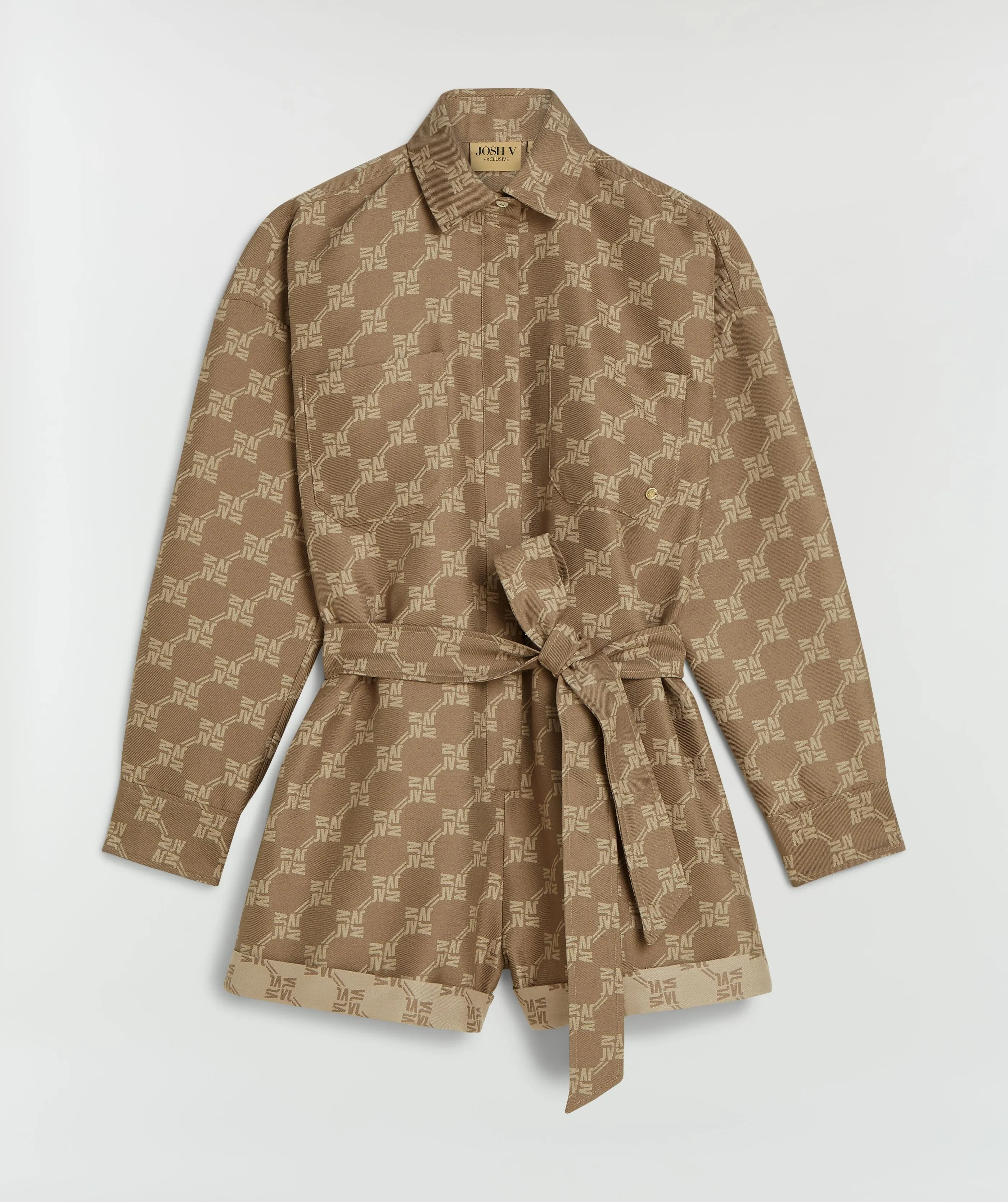 PIEN playsuit with logo print - mink