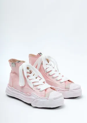 Pink Overdyed Original Sole Toe Cap High Top Sneaker