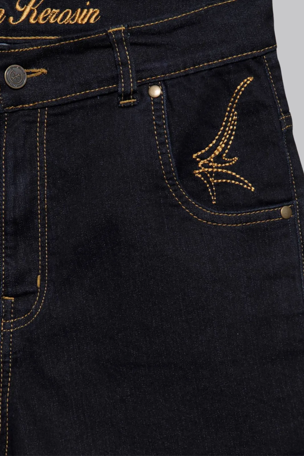 Pinstripe High Waisted Denim Shorts
