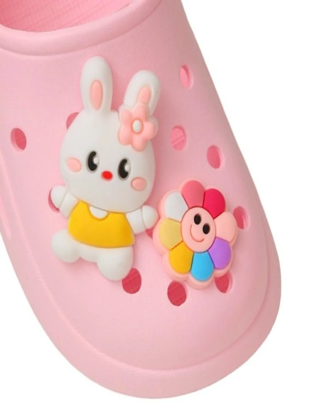Playful Pink Bunny Clogs  For Girls