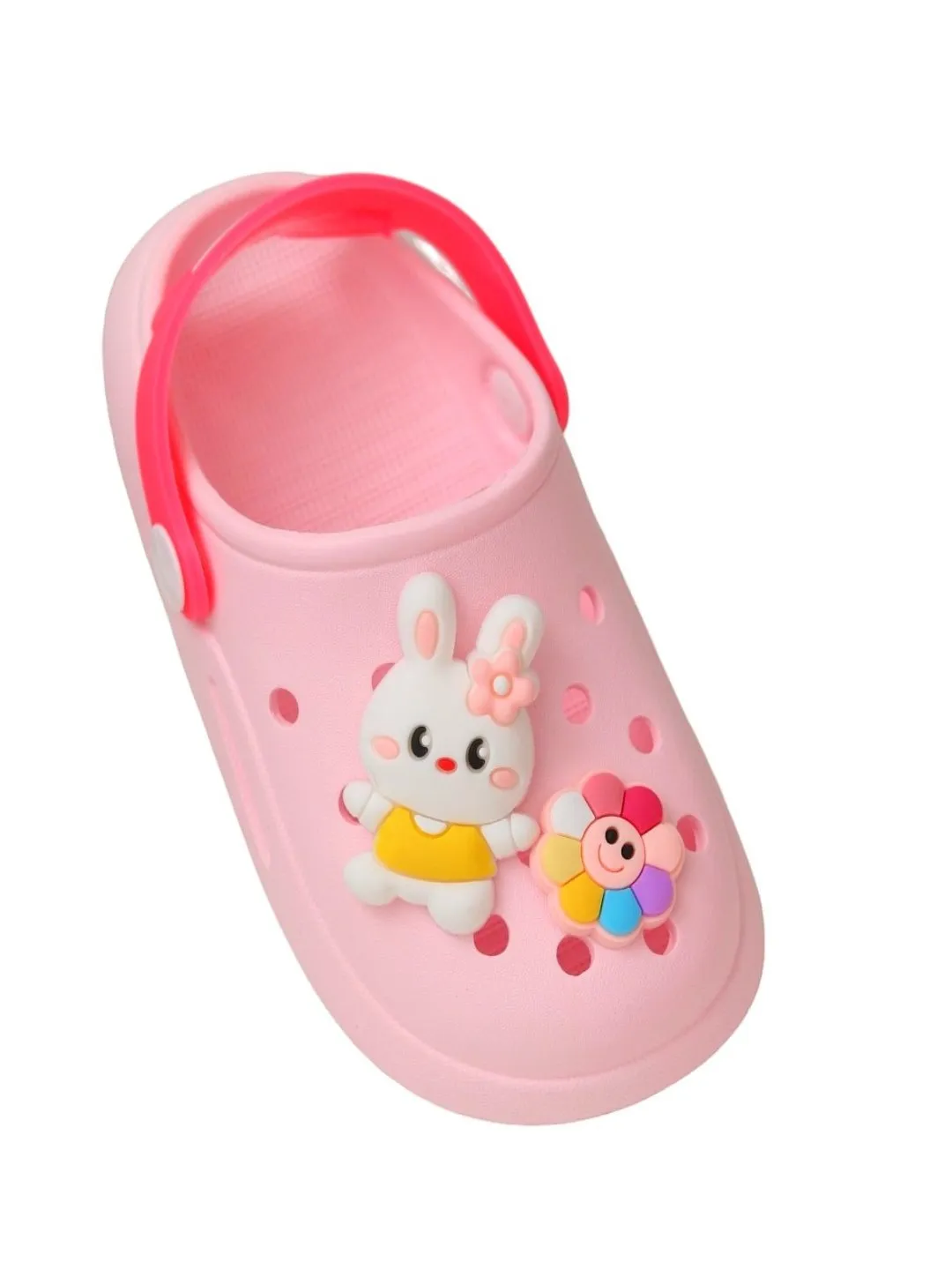 Playful Pink Bunny Clogs  For Girls