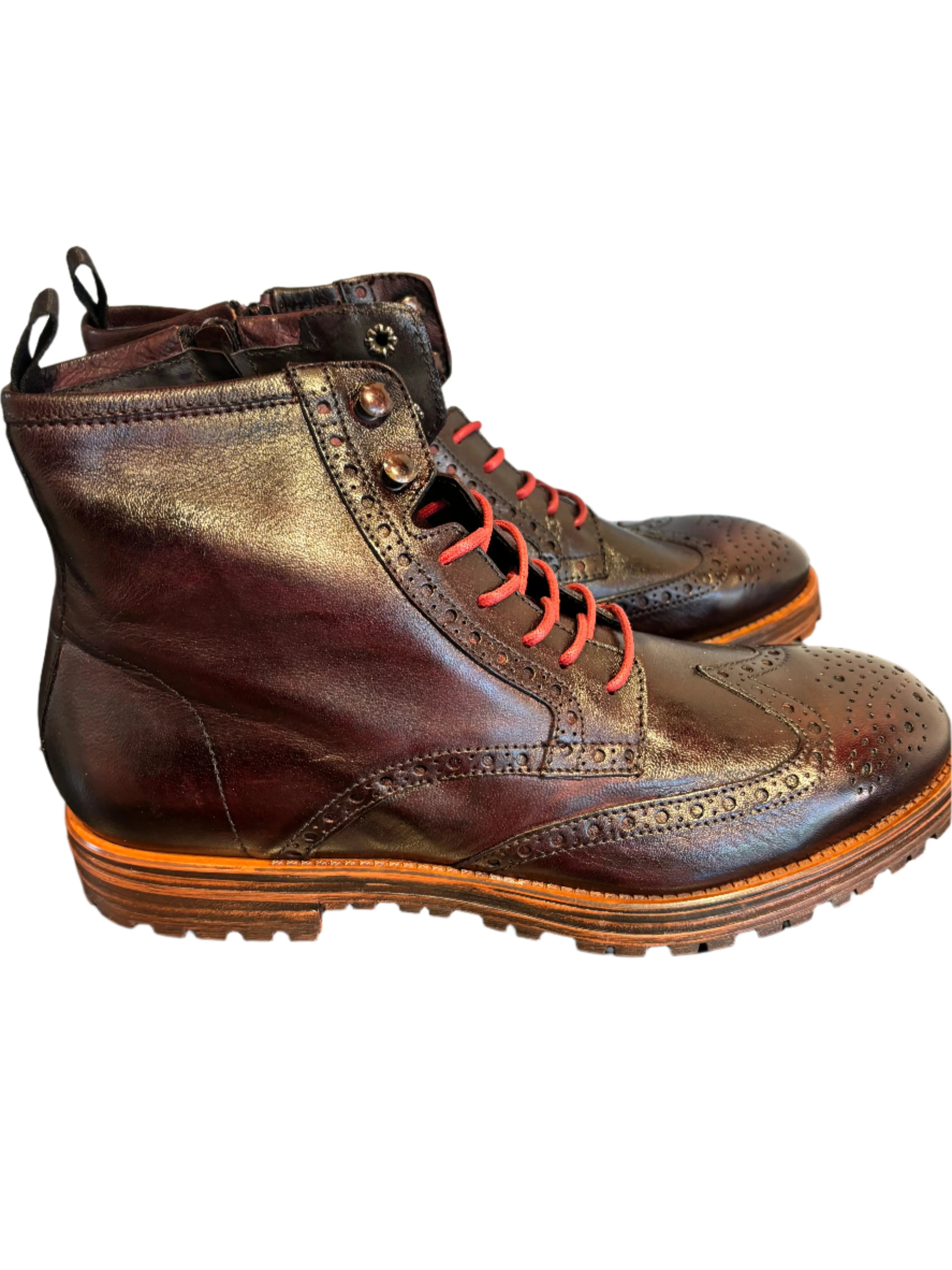 PRIME SHOES Dix Boots with contrasting lace | BORDEAUX