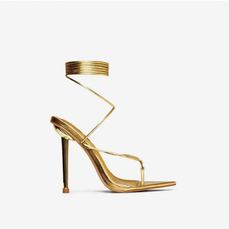 PU Cross-Thin High Heels