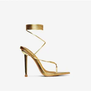 PU Cross-Thin High Heels
