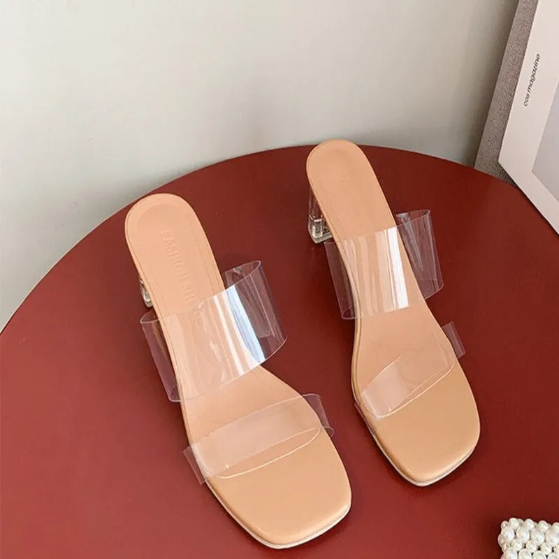 PVC Jelly Crystal Heel Transparent Heels
