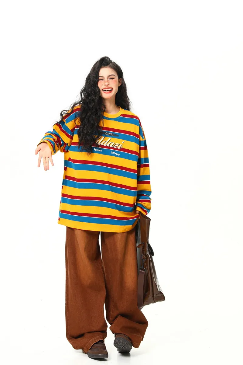 Rainbow Stripe Loose Top