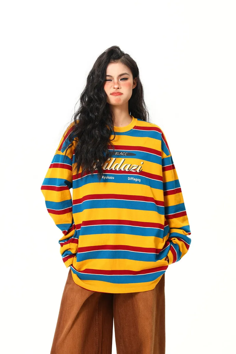 Rainbow Stripe Loose Top
