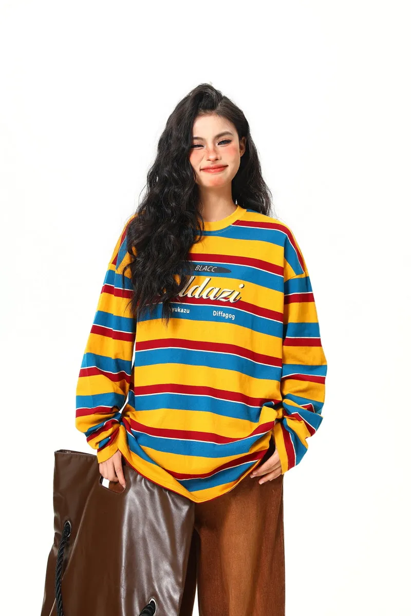 Rainbow Stripe Loose Top
