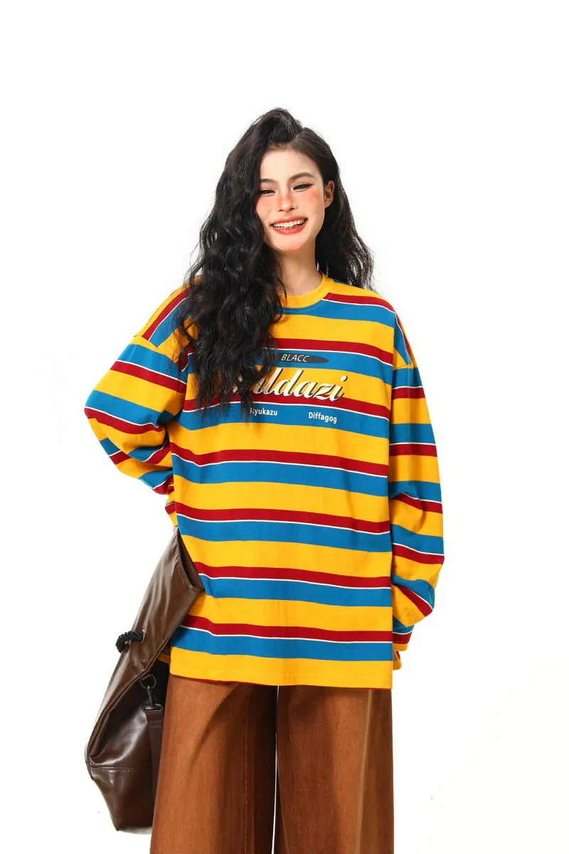 Rainbow Stripe Loose Top