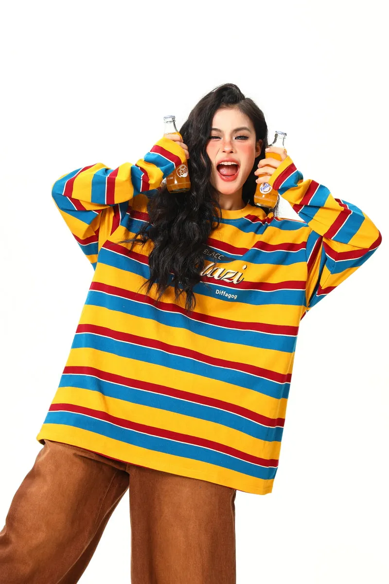 Rainbow Stripe Loose Top