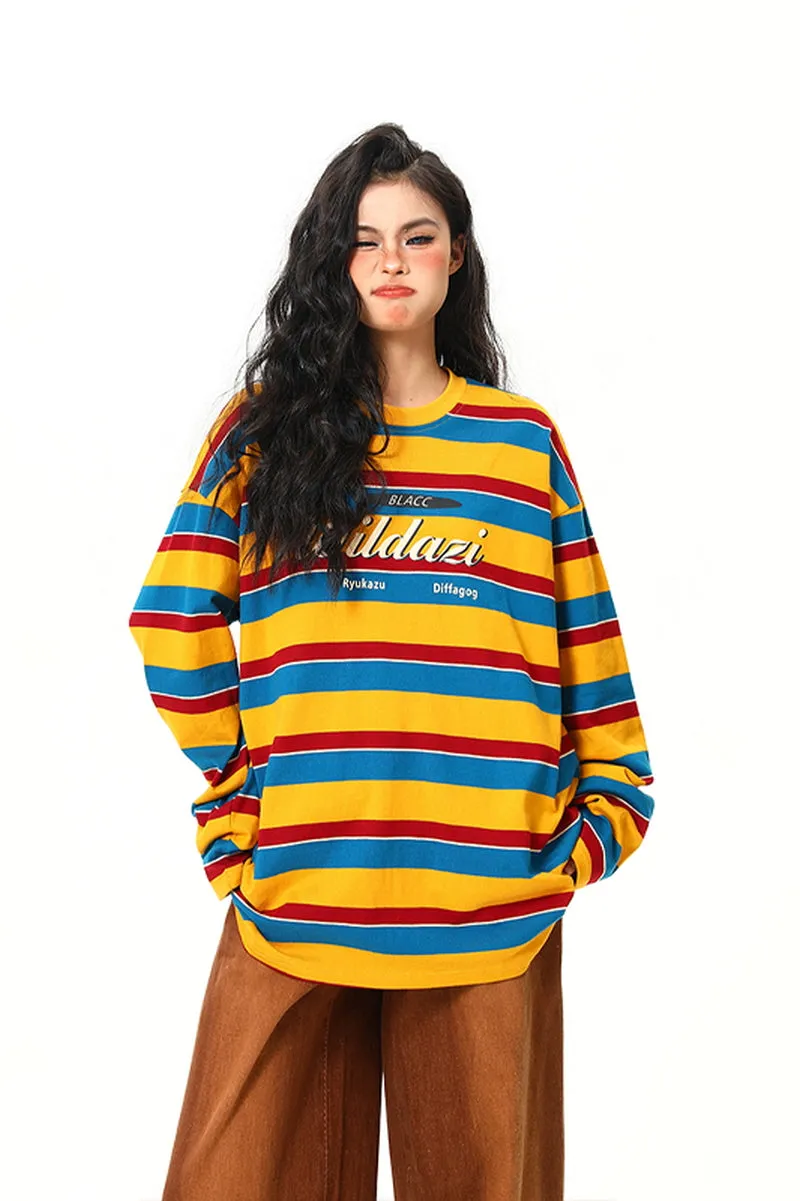 Rainbow Stripe Loose Top