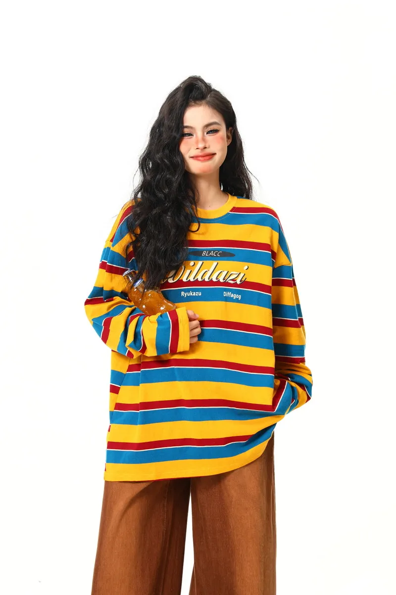 Rainbow Stripe Loose Top