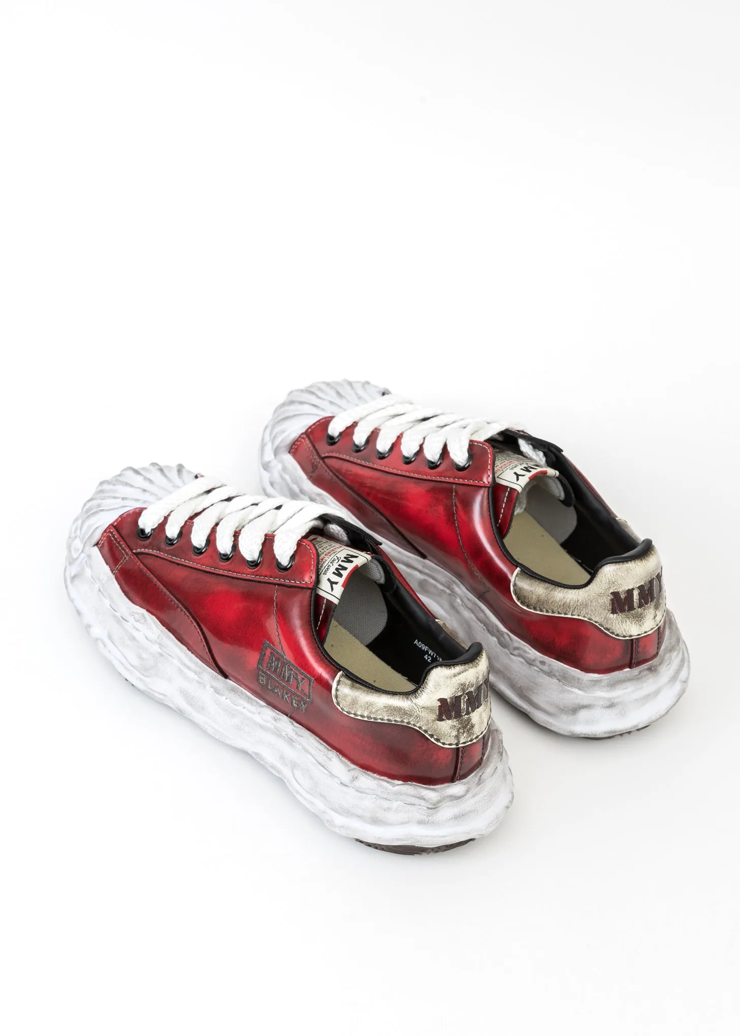 RED OG Sole Brushed Patent Leather Sneaker (WAYNE LOW)