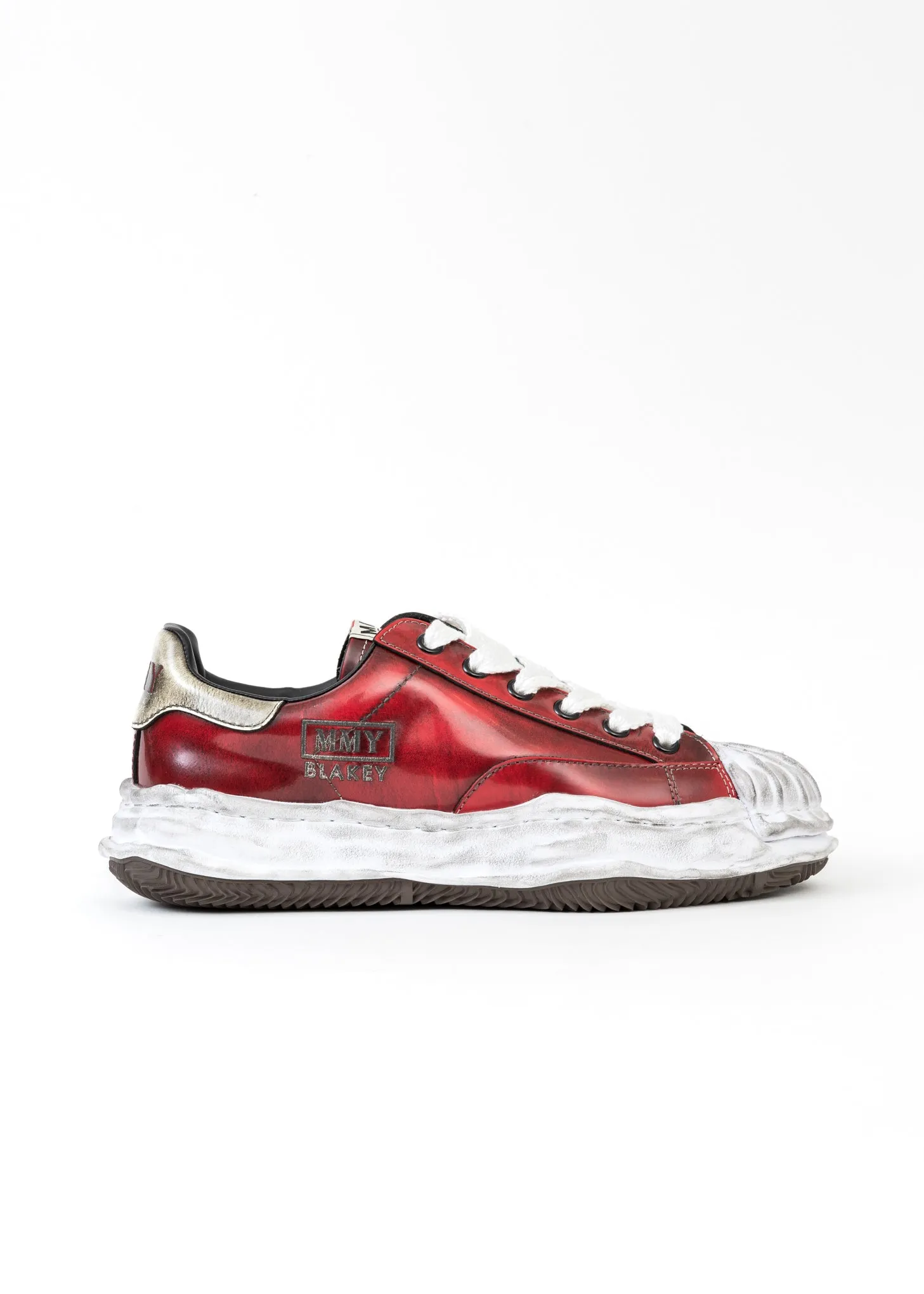 RED OG Sole Brushed Patent Leather Sneaker (WAYNE LOW)