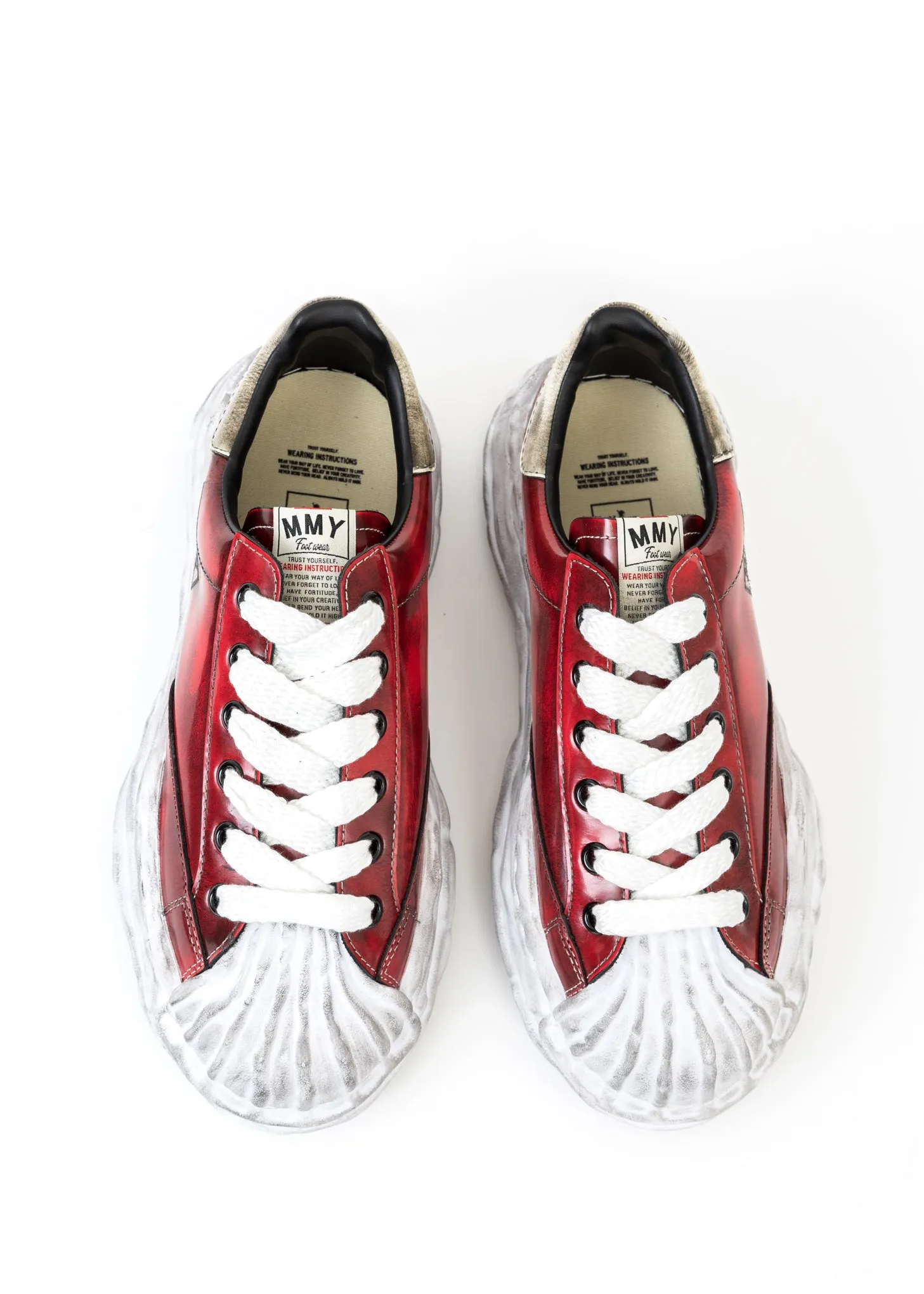 RED OG Sole Brushed Patent Leather Sneaker (WAYNE LOW)