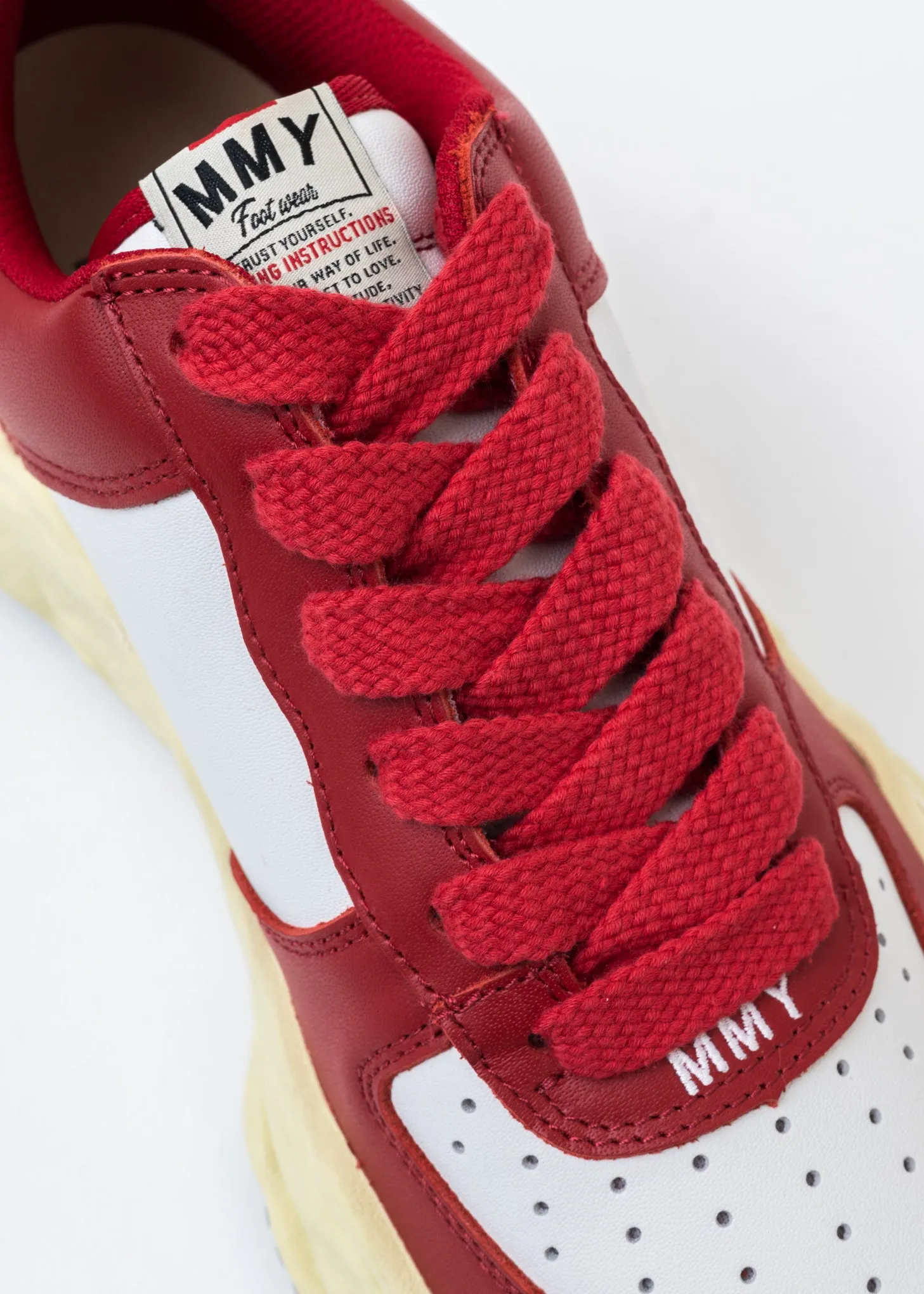 Red/White OG Sole Vintage Colour Leather Sneaker (WAYNE LOW)