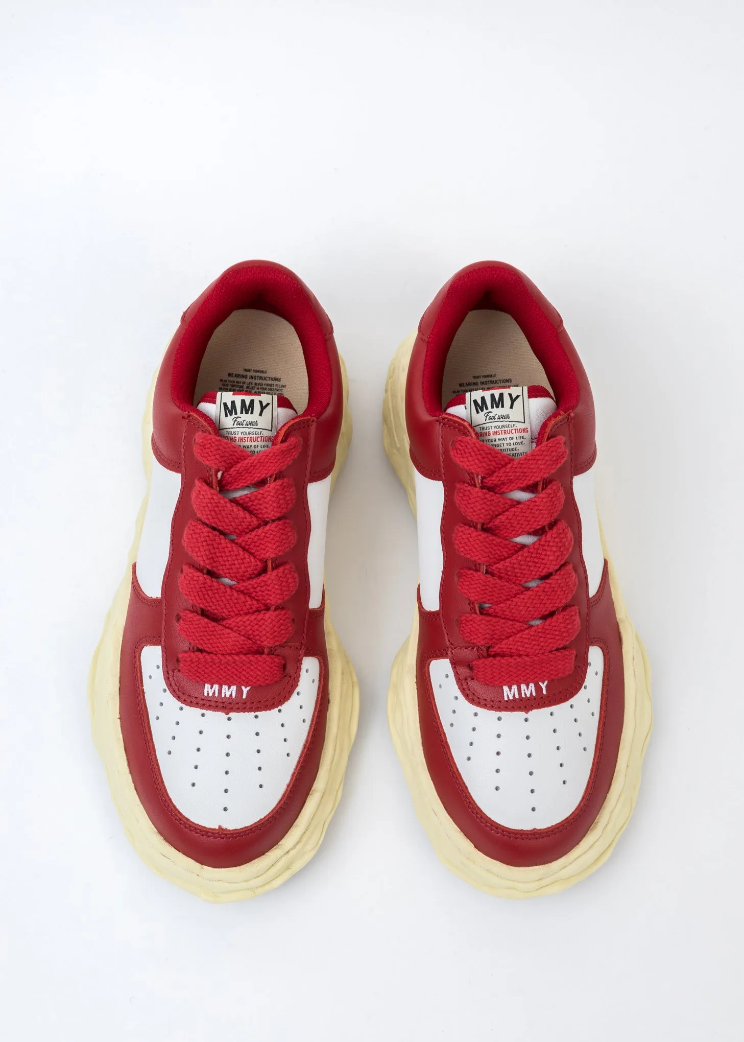 Red/White OG Sole Vintage Colour Leather Sneaker (WAYNE LOW)
