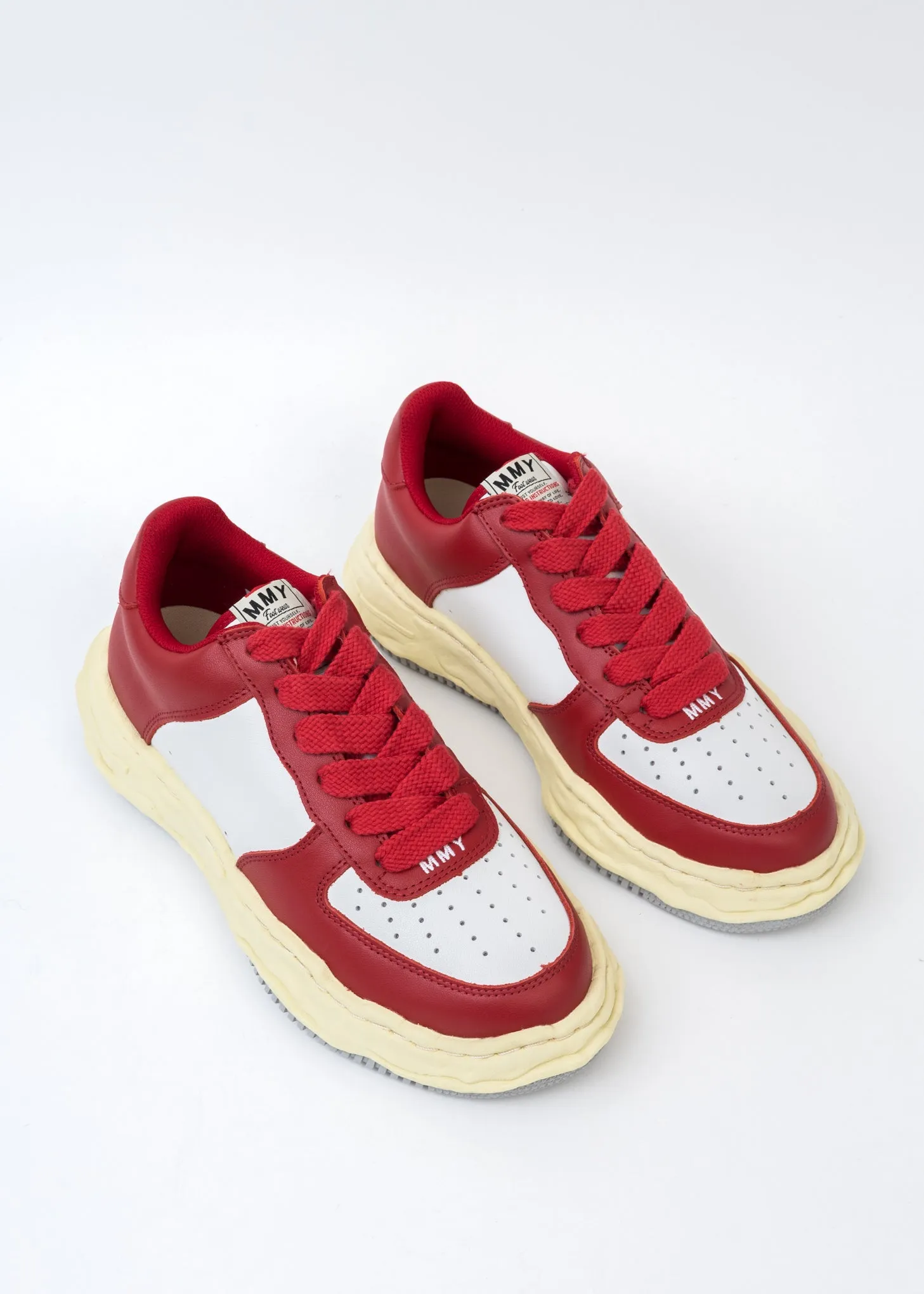 Red/White OG Sole Vintage Colour Leather Sneaker (WAYNE LOW)